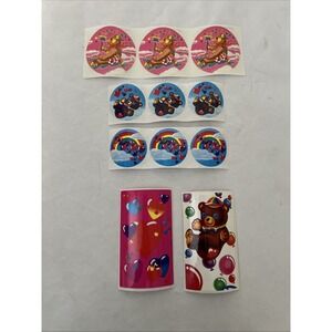 Lot of 11 Vintage Lisa Frank Bears Hearts Stars Stickers 2 Switchplate Covers